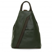 Rucsac dama din piele naturala DiAmanti Raena Verde-Testa di moro